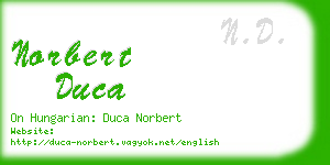 norbert duca business card